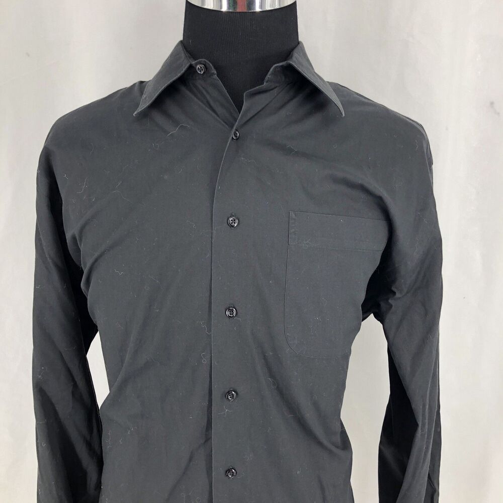 Nordstrom Button Up Black Dress Shirt 16.5 34